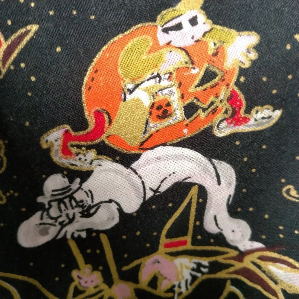 Vintage 1990s Halloween Vest Women Large Black Pumpkin Witch Ghost Novelty - Picture 6 of 16